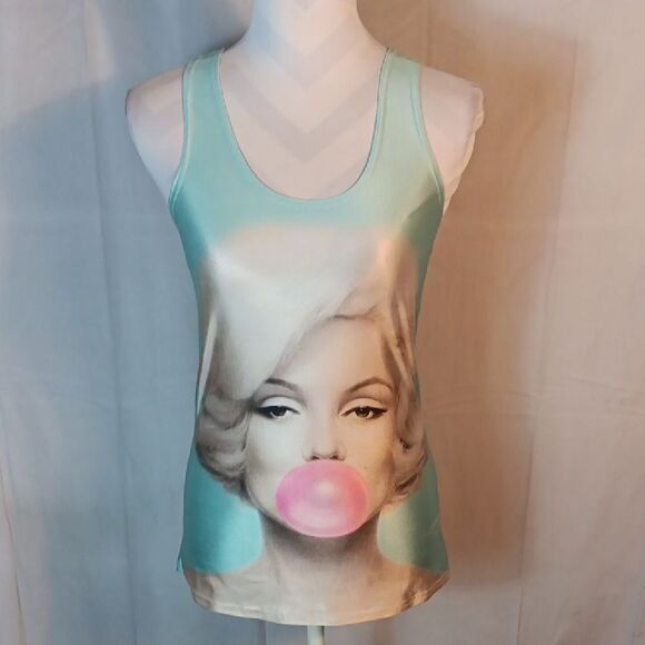 Marilyn Monroe Graphic Tank Top - Blue - Picture 1 of 6